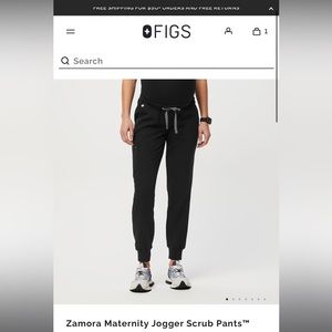 NEW WITH TAGS FIGS Black Zamora Maternity Jogger scrub pants